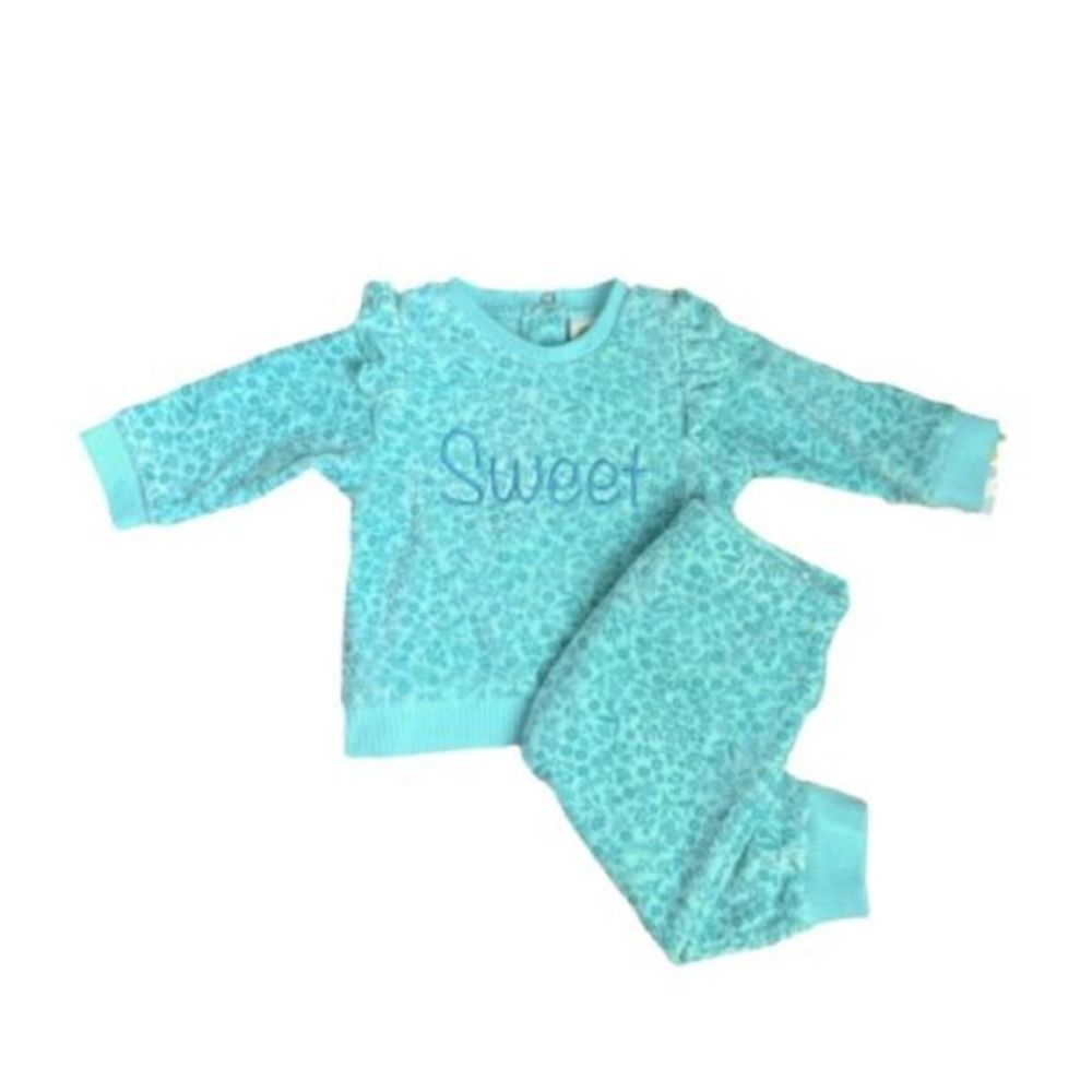 LITTLE‎ ME Velour Floral Long Sleeve Top & Pants 2-Piece Set NWT Sz 6M